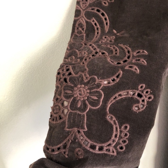 Vintage D&G DOLCE & GABBANA F/W 2002 Embroidered Cutout Corduroy Pants in Brown - Picture 6 of 9